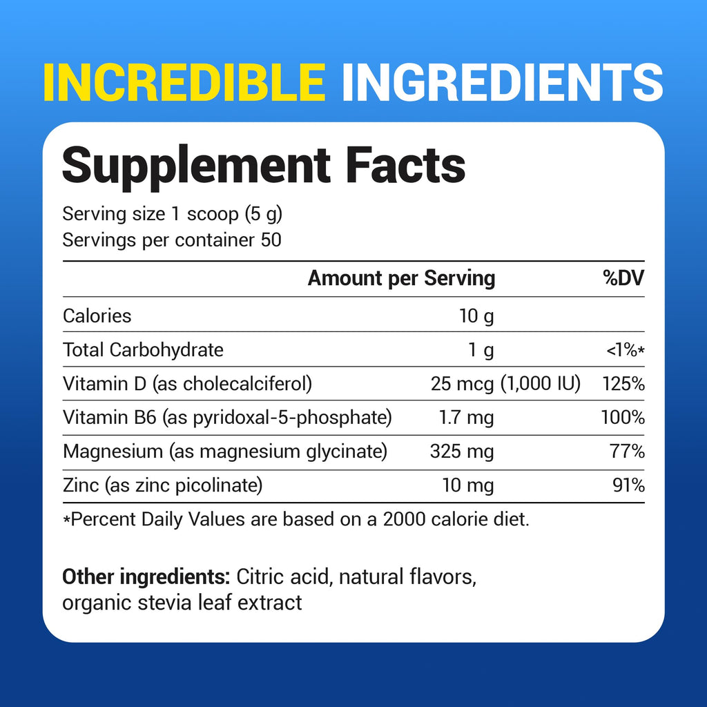 Dr. Berg Magnesium Glycinate Powder for Sleep, Relaxation, & Stress Relief - Now Includes Vitamin D3 & Zinc - Delicious Raspberry & Lemon Flavor (50 Servings) Magnesium Powder - Magnesium Drink Powder - TrustMedUSA