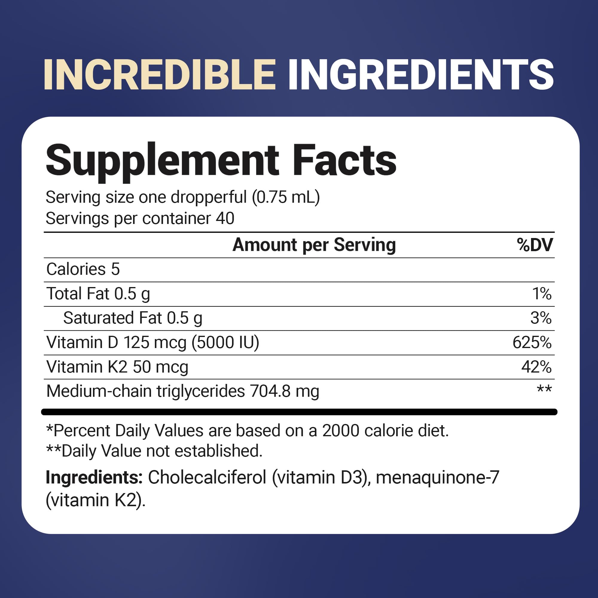 Dr. Berg Maximum Strength Vitamin D3 K2 Liquid Drops with MCT Oil – 5,000 IU Liquid Vitamin D3 with K2 – Supports Strong Bones, Heart, Energy, Immunity, and Overall Vitality* - Unflavored 1 Fl Oz - TrustMedUSA