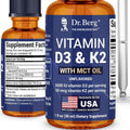 Dr. Berg Maximum Strength Vitamin D3 K2 Liquid Drops with MCT Oil – 5,000 IU Liquid Vitamin D3 with K2 – Supports Strong Bones, Heart, Energy, Immunity, and Overall Vitality* - Unflavored 1 Fl Oz - TrustMedUSA