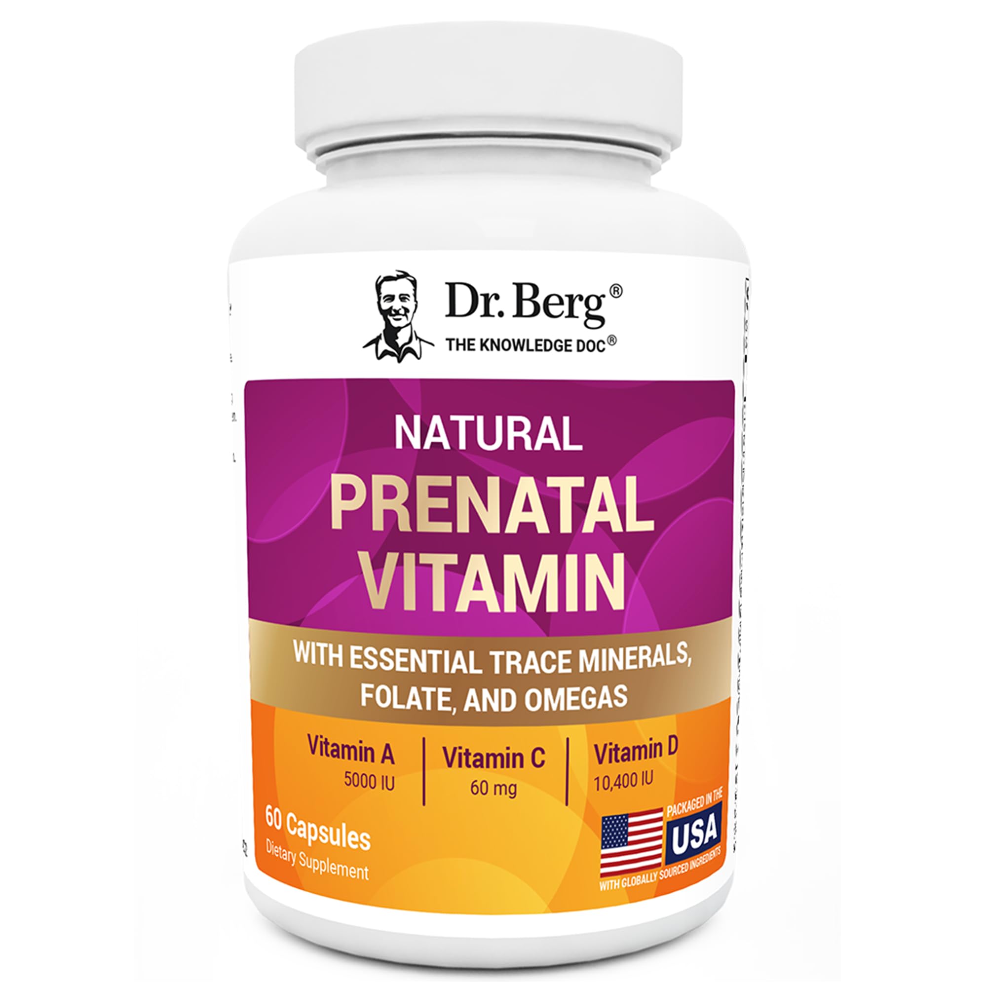 Dr. Berg Natural Prenatal Vitamins for Women (Pregnant & Nursing) - Prenatal Vitamins with Folate, Vitamins, Minerals, Omegas, &11 Powerful Superfoods - Womens Prenatal Multivitamin - 60 Capsules - TrustMedUSA