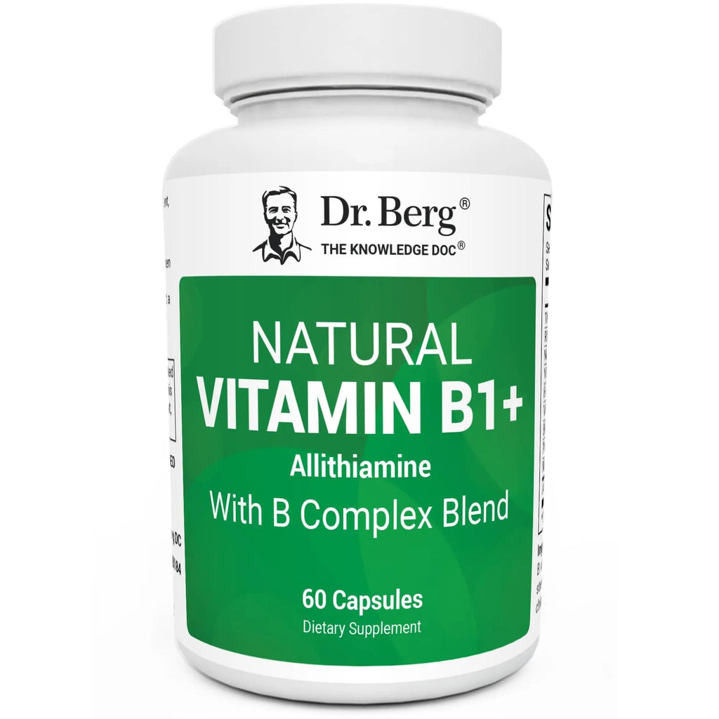 Dr. Berg Natural Vitamin B1 B6 B12 Complex - Allithiamine Vitamin B1 Supplement with 8 Essential Vitamin B Complex for Men & Women Including Thiamin - TrustMedUSA
