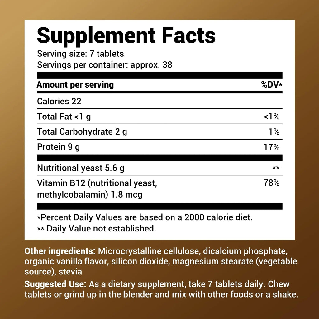 Dr. Berg Nutritional Yeast Tablets – Natural B12 Added - All 8 B Vitamin Complex – Organic - TrustMedUSA