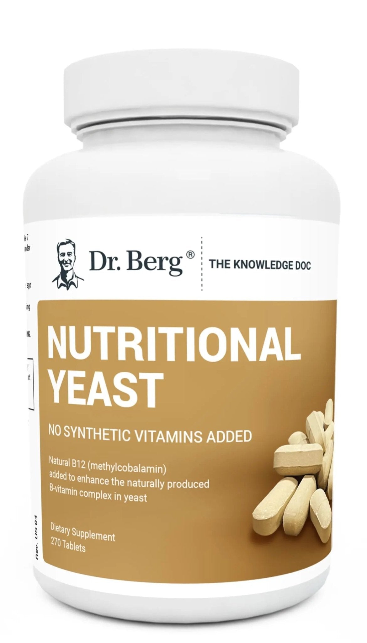 Dr. Berg Nutritional Yeast Tablets – Natural B12 Added - All 8 B Vitamin Complex – Organic - TrustMedUSA