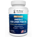 Dr. Berg Omega-3 Cod Liver Fish Oil 60 Softgels – Wild-Caught Icelandic Cod – Omega 3 EPA & DHA – Heart, Brain, Immune & Eye Support* – Lemon Flavor – 4X Lab-Tested – Non-GMO, No Fillers - TrustMedUSA
