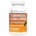 Dr. Berg (Only 2 Per Day) Turmeric Supplement with Black Pepper (BioPerine) - 1350 mg Turmeric Curcumin Supplement with 95% Curcuminoids – Turmeric Curcumin with Black Pepper – 60 Turmeric Capsules - TrustMedUSA