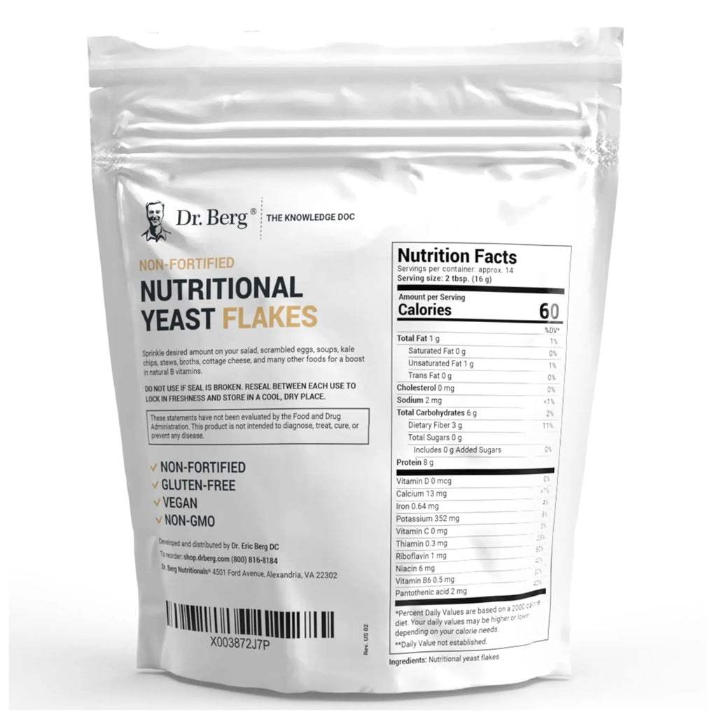 Dr. Berg Premium Nutritional Yeast Flakes - Delicious Non-Fortified Nutritional Yeast - TrustMedUSA