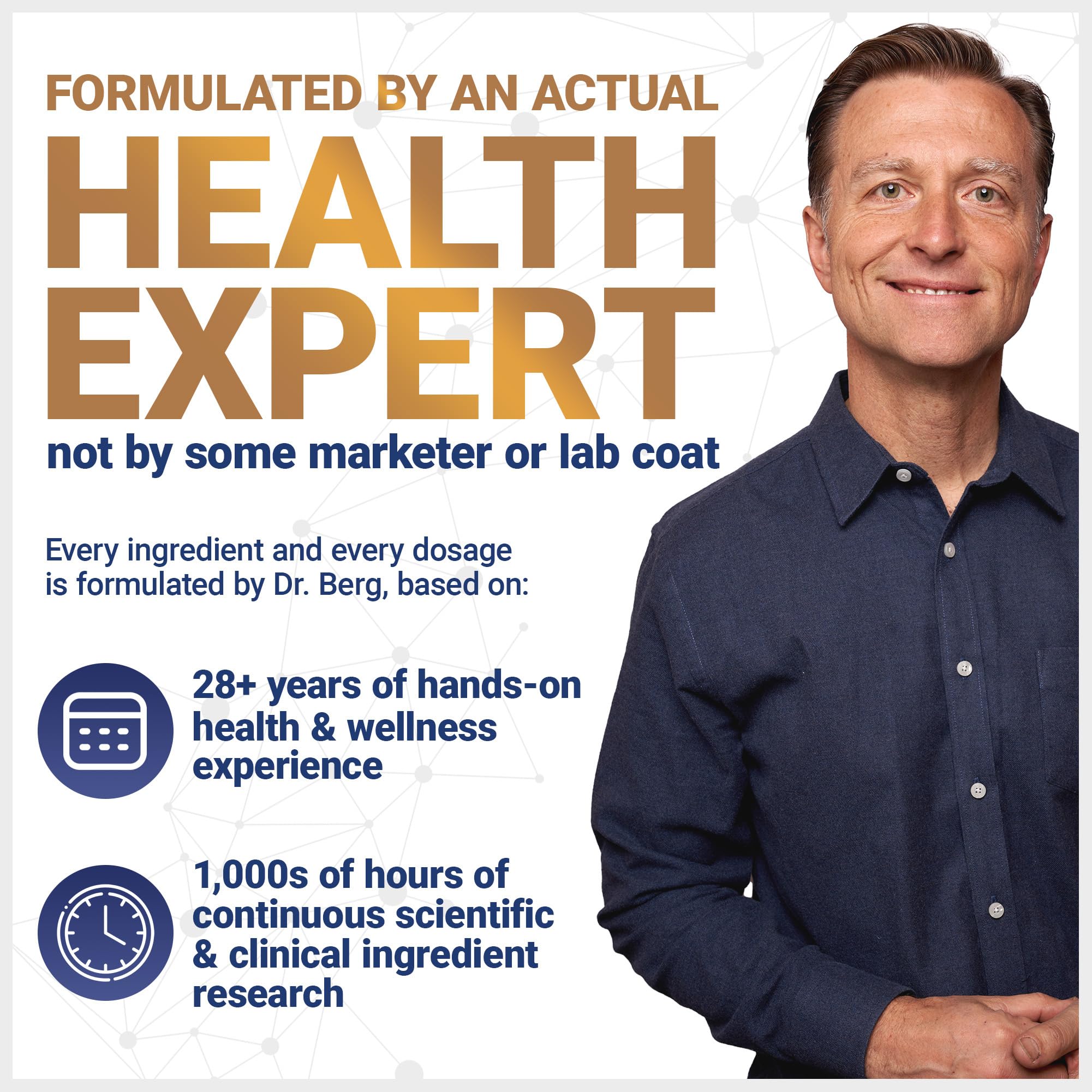 Dr. Berg Probiotic Supplement (60 Billion CFUs) - Helps Ease Occasional Constipation, Diarrhea, Gas & Bloating* - Pre and Probiotics for Digestive Health - TrustMedUSA