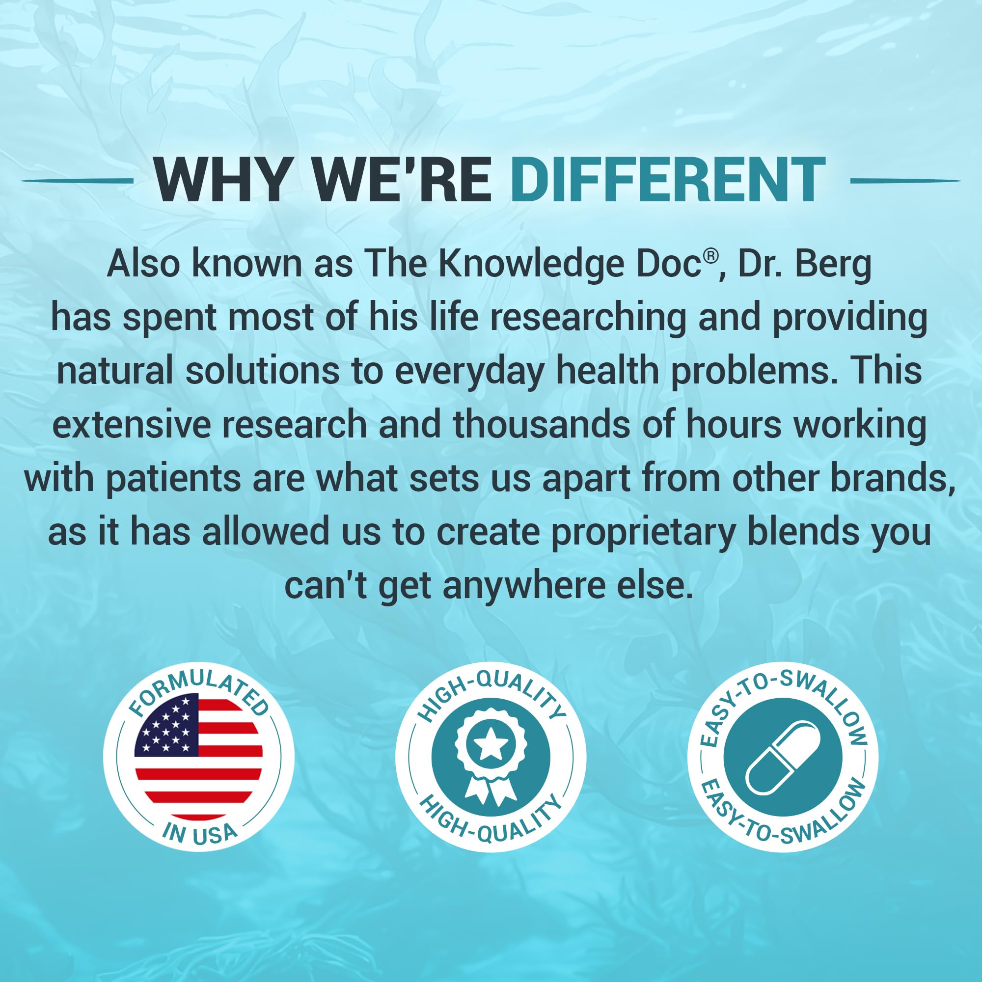 Dr. Berg Sea Kelp Enhanced Iodine - 200 mcg of Premium Iodine - Seaweed Blend Includes Klamath Blue-Green Algae & Sea Kelp - 90 Capsules - TrustMedUSA