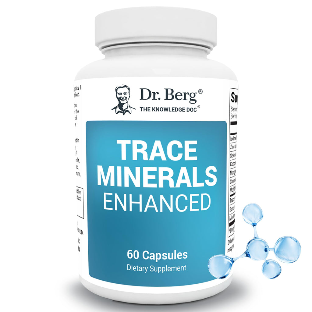 Dr. Berg Trace Minerals Enhanced Complex - Complete with 70+ Minerals Including 10 mg of Zinc - Dietary Supplement - 60 Capsules - TrustMedUSA