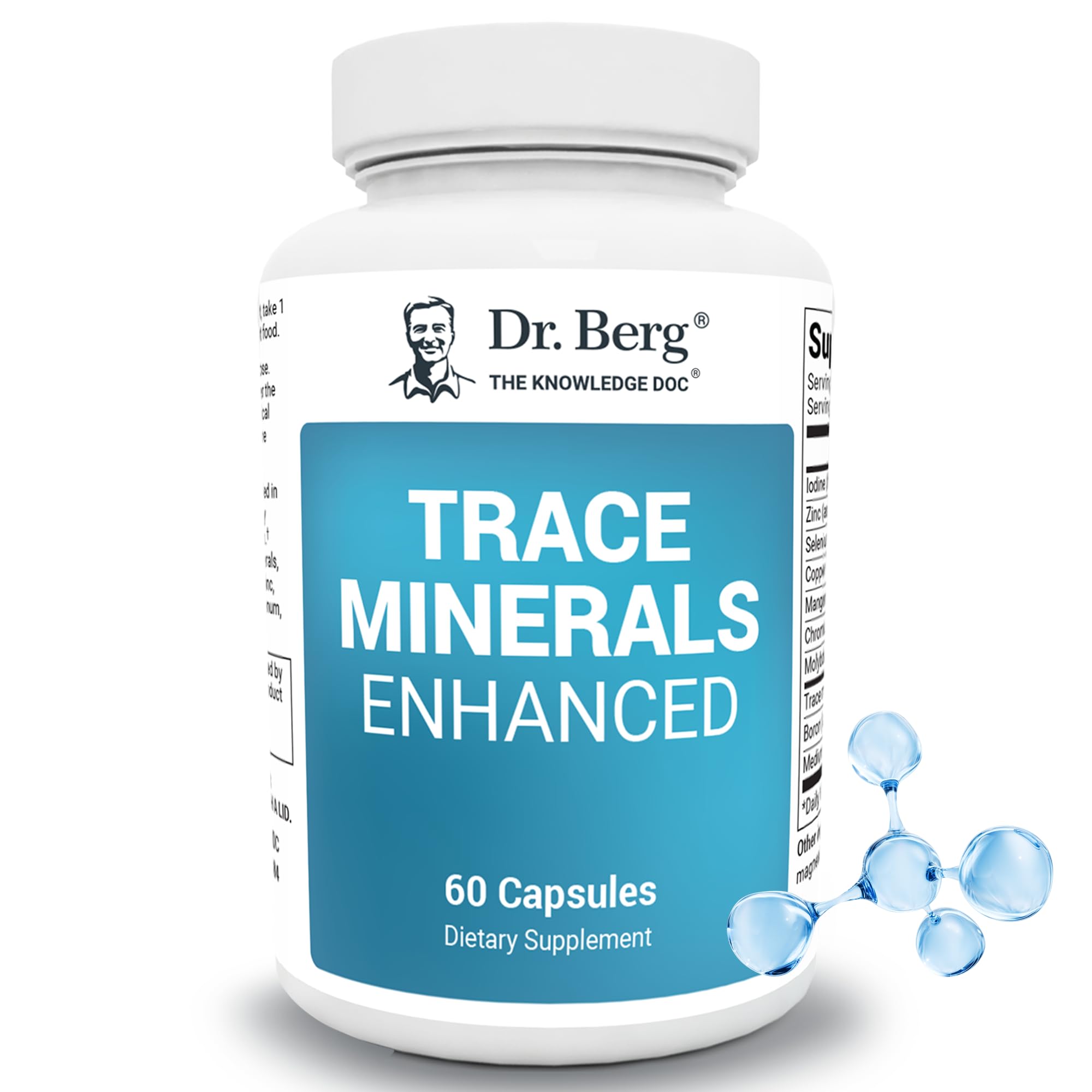 Dr. Berg Trace Minerals Enhanced Complex - Complete with 70+ Minerals Including 10 mg of Zinc - Dietary Supplement - 60 Capsules - TrustMedUSA