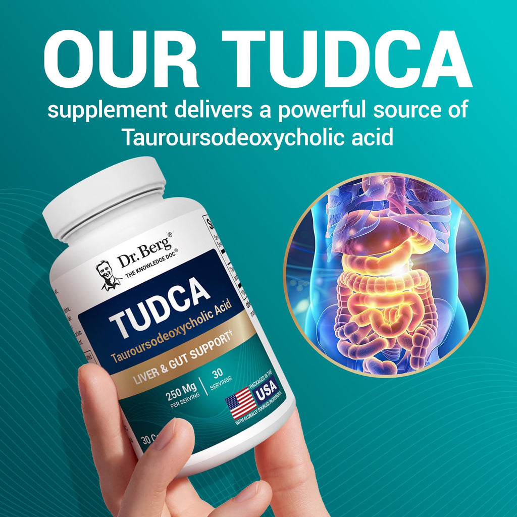 Dr. Berg TUDCA Supplement (Tauroursodeoxycholic Acid) - Powerful Formula for Liver Health, Bile Flow, Gallbladder Support - TrustMedUSA