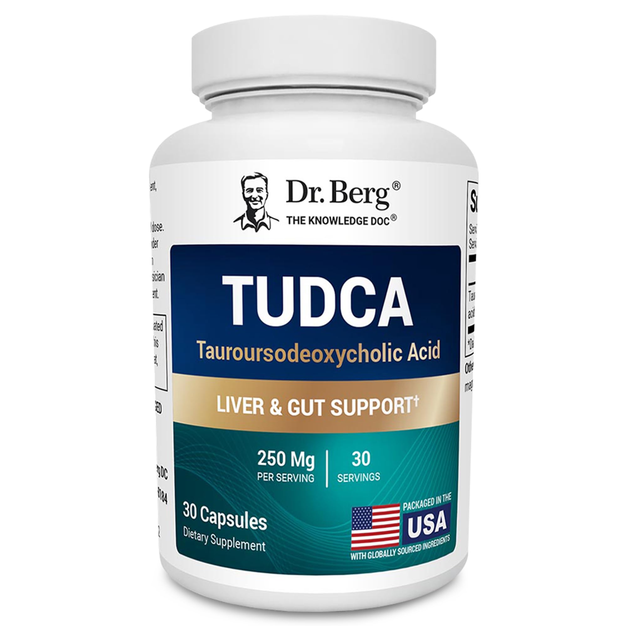 Dr. Berg TUDCA Supplement (Tauroursodeoxycholic Acid) - Powerful Formula for Liver Health, Bile Flow, Gallbladder Support - TrustMedUSA