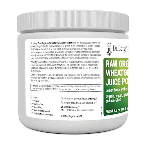 Dr. Berg USDA Certified Organic Green Powder Superfood (60 Servings) - Made with Raw - TrustMedUSA