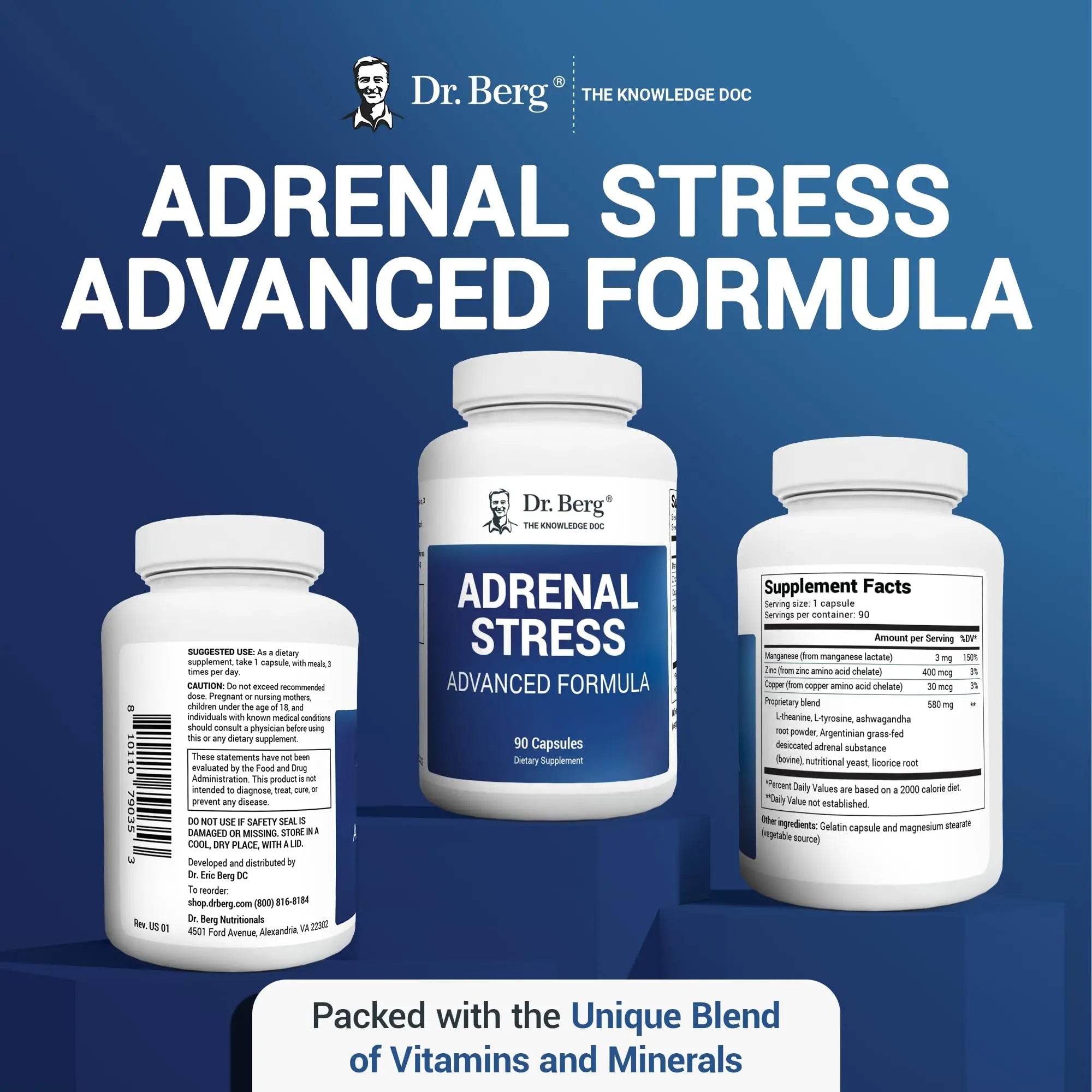 Dr. Berg’s Adrenal Stress Advanced Formula - Adrenal Support Supplements for Stress - TrustMedUSA