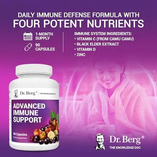 Dr. Berg's Advanced Immune Support - Daily Immunity Multi-System Defense Supplement - TrustMedUSA