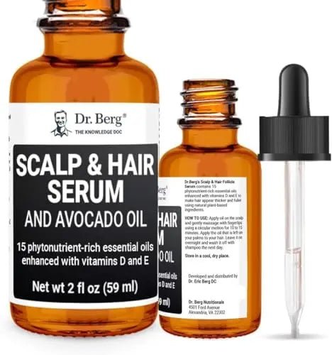 Dr Berg's (All In One) Hair Growth Serum w/Jojoba Oil & Castor Oil For Fuller Thicker Hair - TrustMedUSA