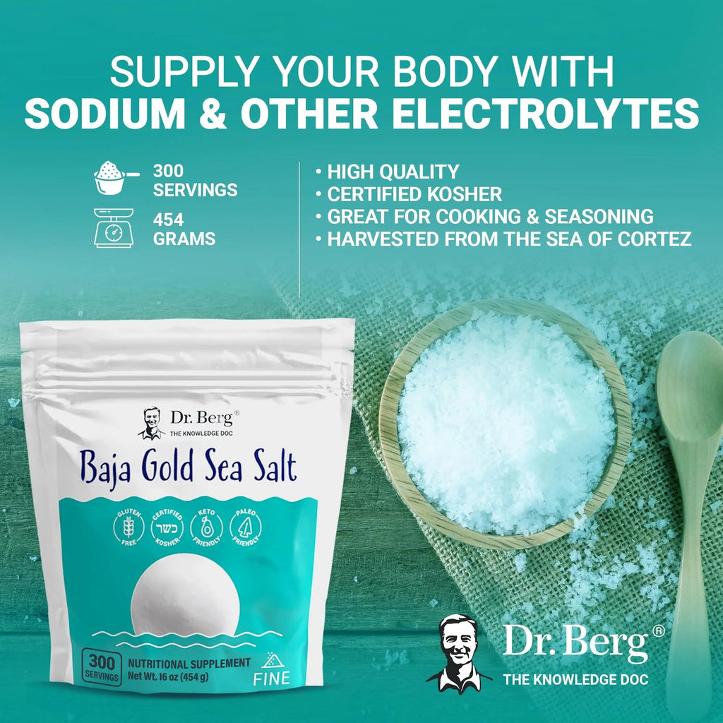 Dr. Berg's Baja Gold Sea Salt Organic - Natures Fine Sea Salt Support For Hydration - TrustMedUSA