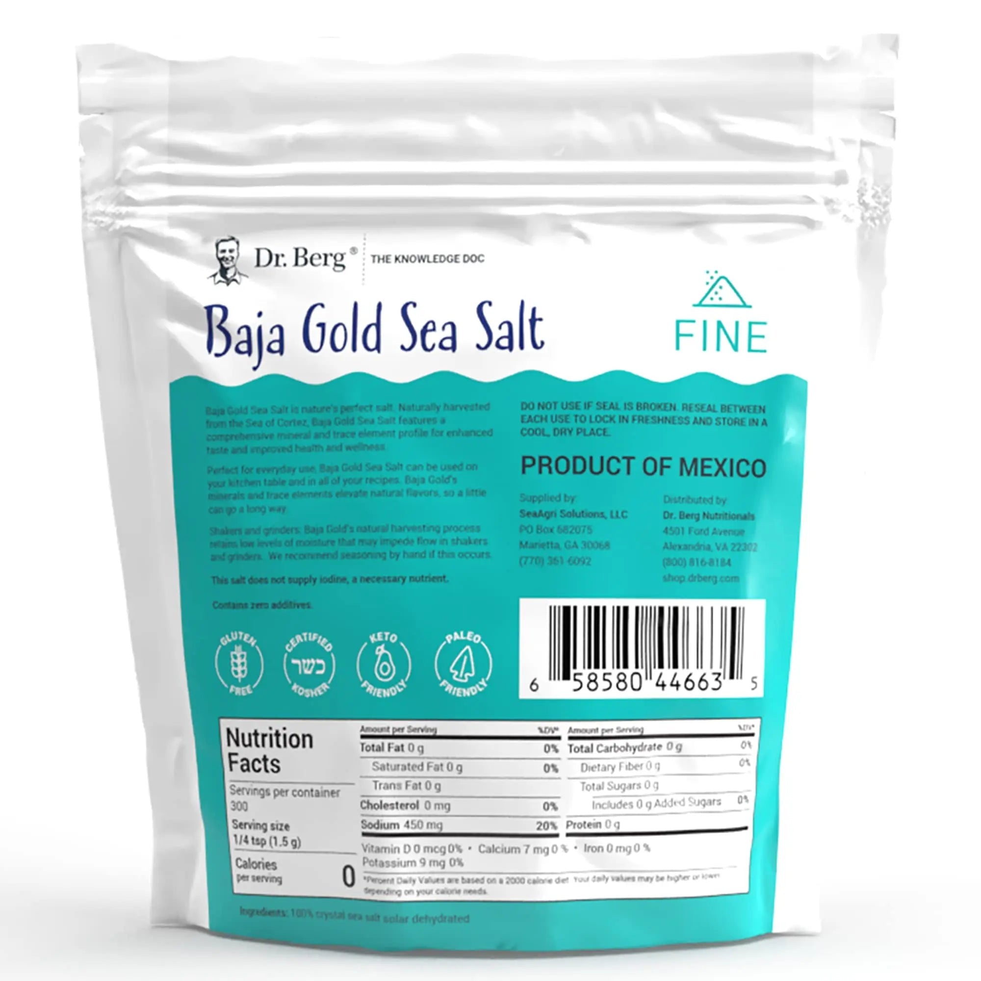 Dr. Berg's Baja Gold Sea Salt Organic - Natures Fine Sea Salt Support For Hydration - TrustMedUSA