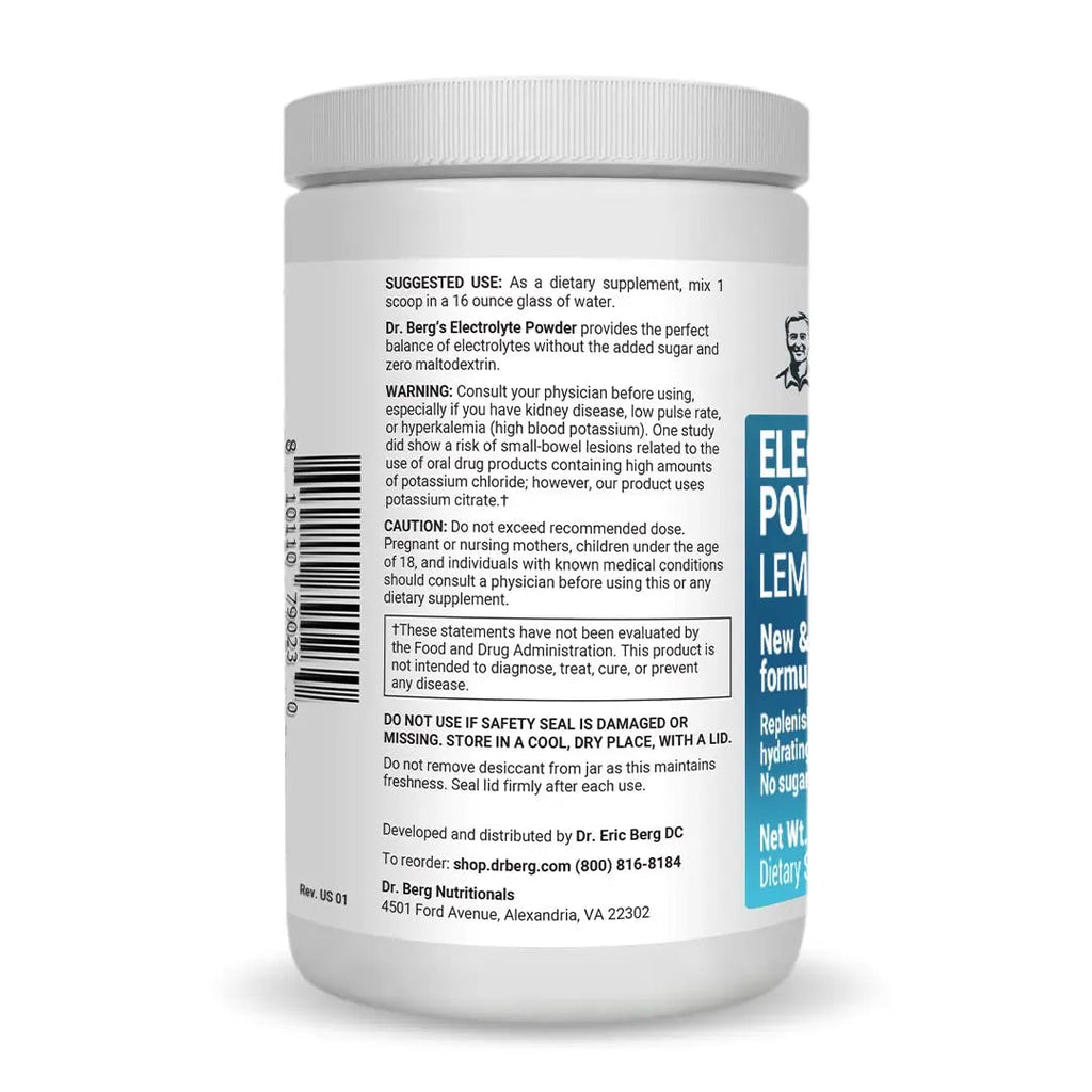 Dr. Berg's Electrolyte Powder 100 Servings Bundle - Raspberry Lemon & Lemonade - TrustMedUSA