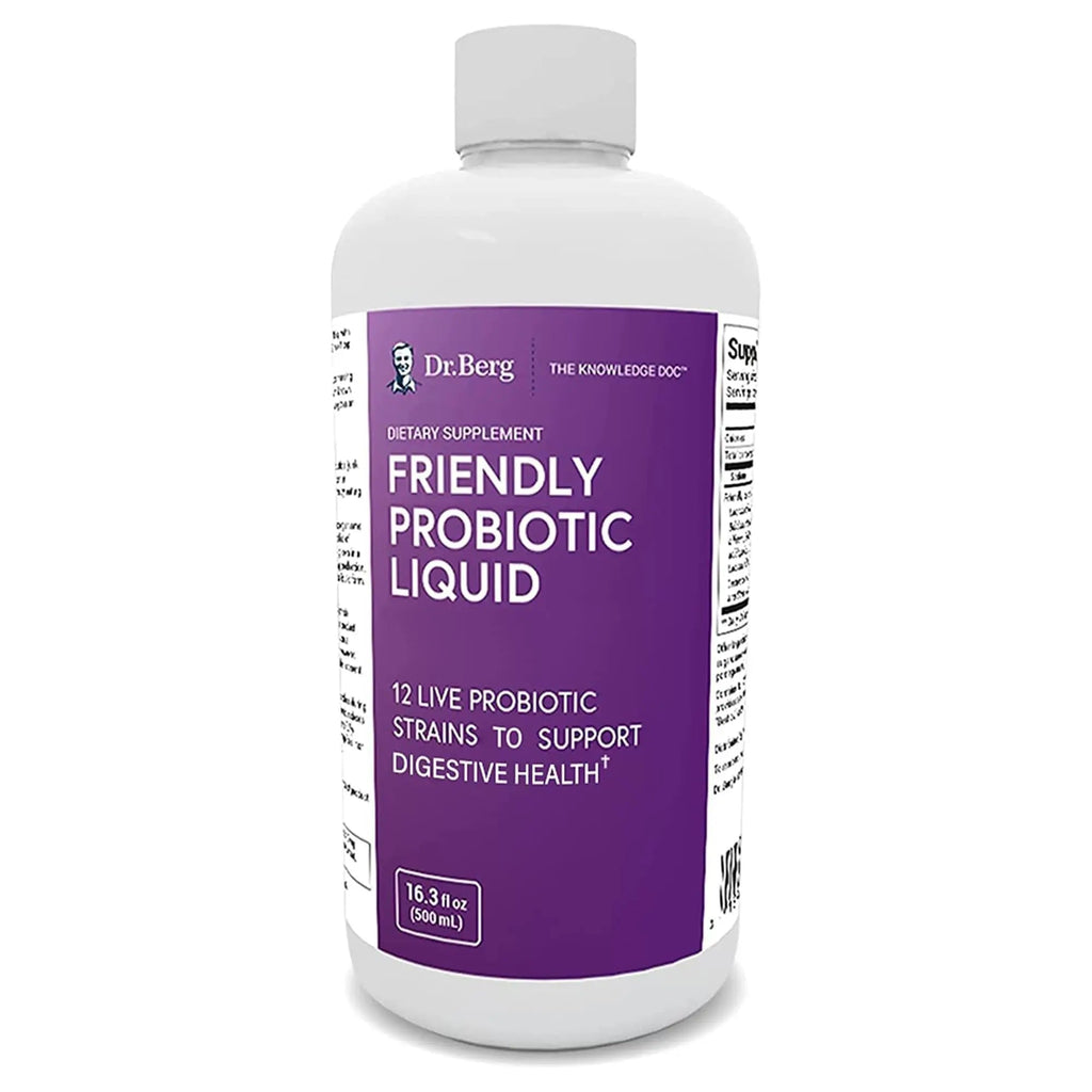 Dr. Berg's Friendly Probiotic Liquid Supplement Drink Mix w/ 12 Live Probiotics Strains - TrustMedUSA