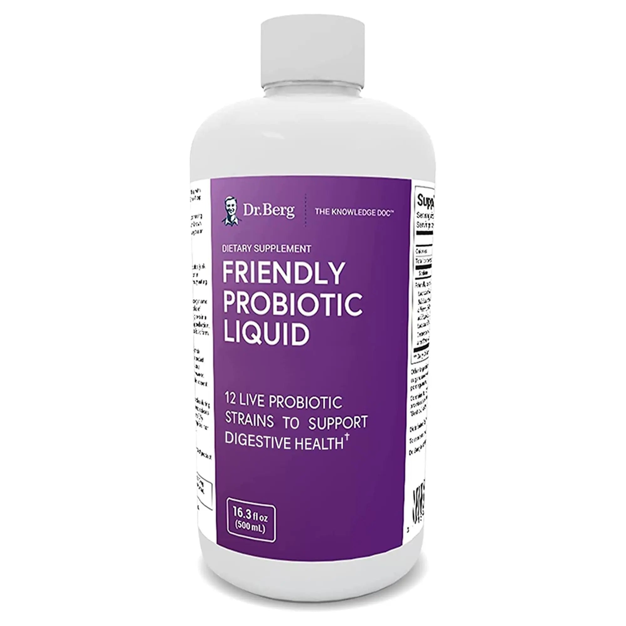 Dr. Berg's Friendly Probiotic Liquid Supplement Drink Mix w/ 12 Live Probiotics Strains - TrustMedUSA