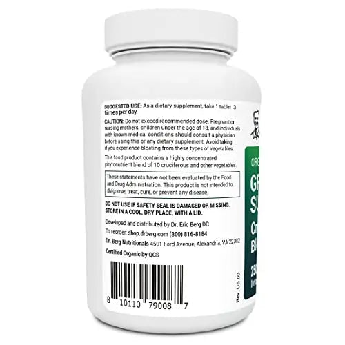 Dr. Berg's Greens Superfood Cruciferous Vegetable Tablets - Vegetable Supplements - TrustMedUSA