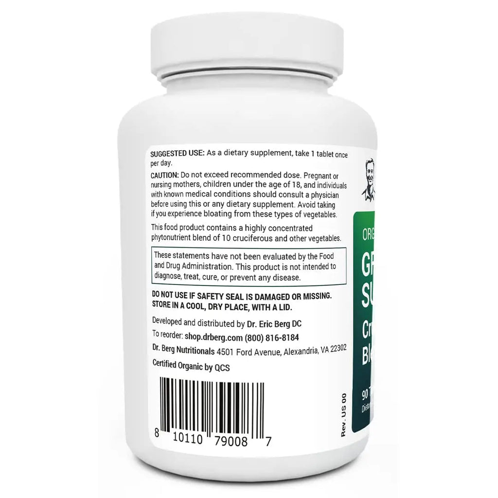 Dr. Berg's Greens Superfood Cruciferous Vegetable Tablets - Vegetable Supplements - TrustMedUSA