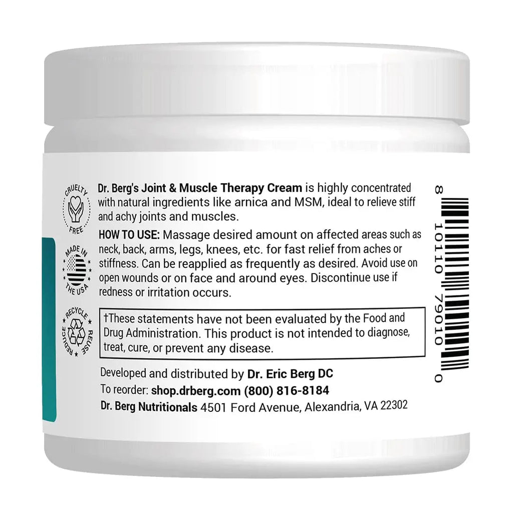 Dr. Berg's Joint & Muscle Cream - Workout Recovery, Full-Body Relaxation, Skin Nourishme - TrustMedUSA