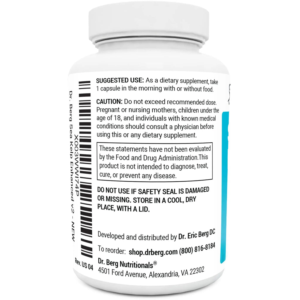 Dr. Berg's Sea Kelp Enhanced - Pure Healthy Thyroid Support Natural Antioxidants - TrustMedUSA