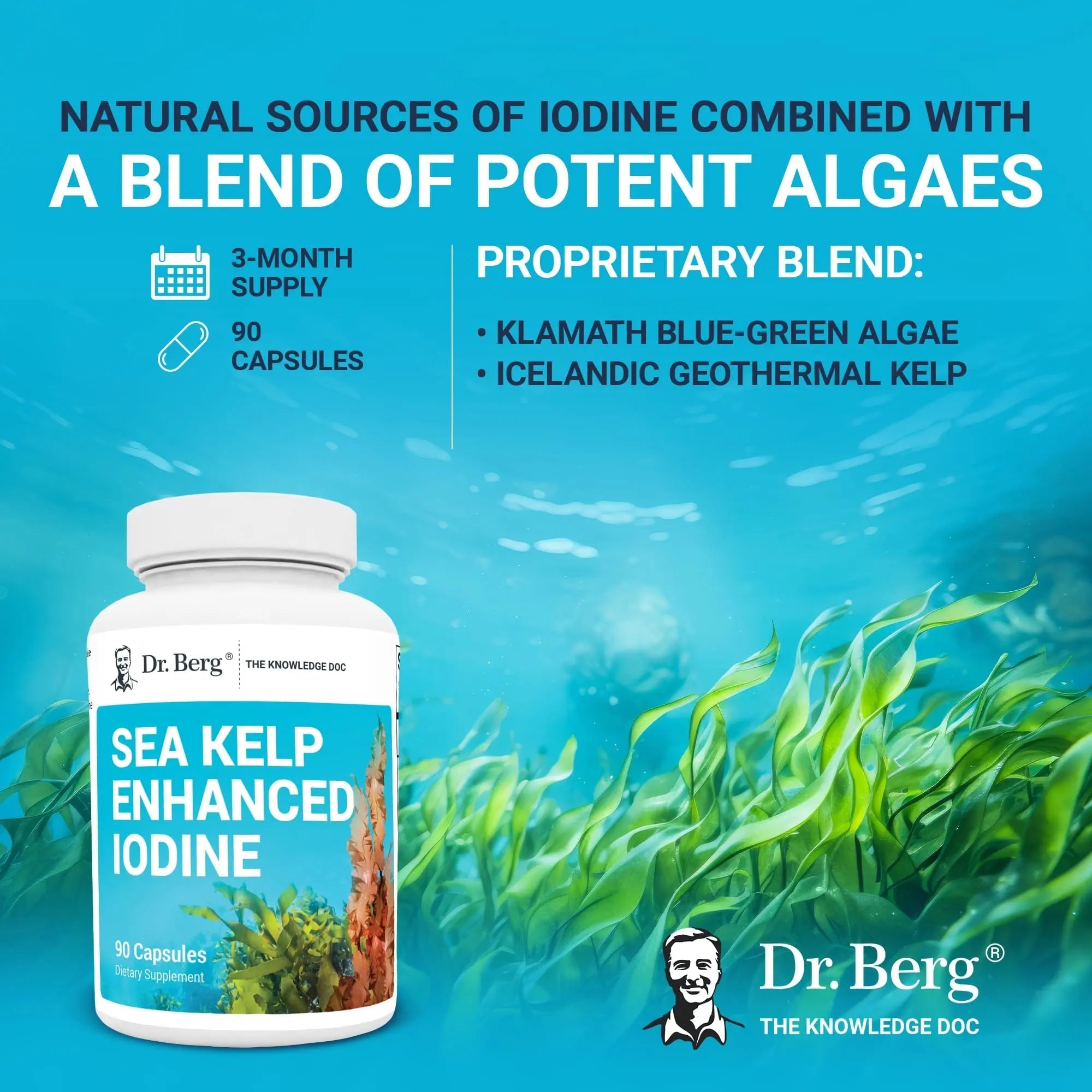Dr. Berg's Sea Kelp Enhanced - Pure Healthy Thyroid Support Natural Antioxidants - TrustMedUSA