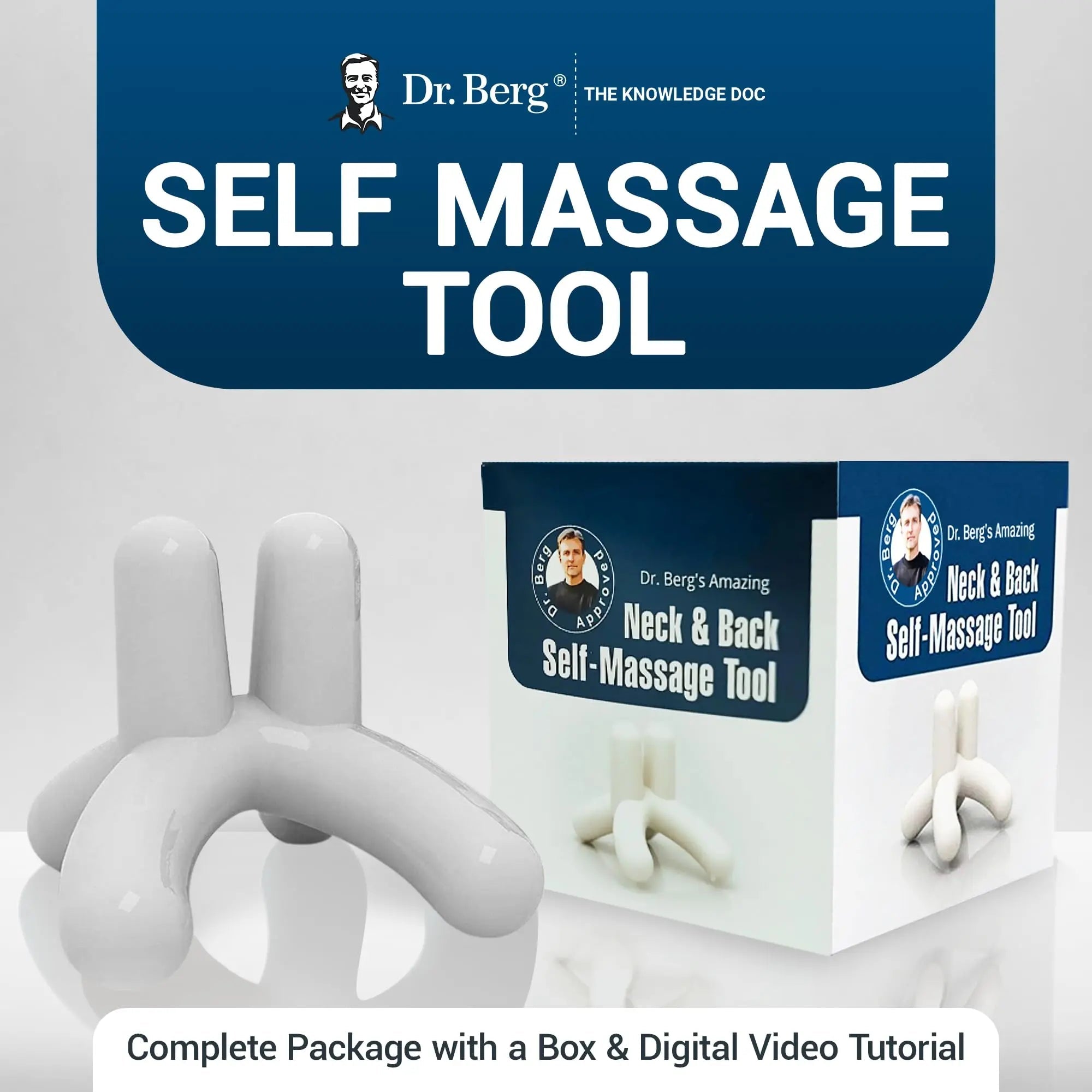 Dr. Berg’s Self-Massage Tool, Best for Back Pain Relief, Handheld Neck and Lower Back - TrustMedUSA