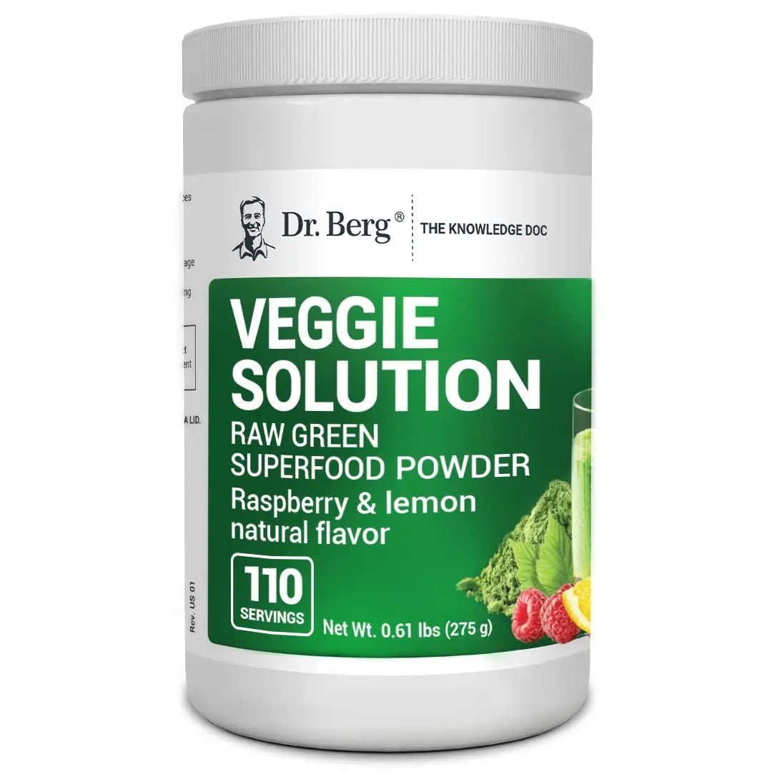 Dr. Berg's (Veggie Solution) Organic Super Greens Powder w/Spirulina - Raw Green - TrustMedUSA
