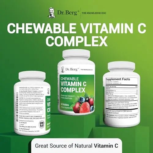 Dr. Berg's Vitamin C Complex Whole Food (60 Chewable) 100% Natural Vitamin C from - TrustMedUSA