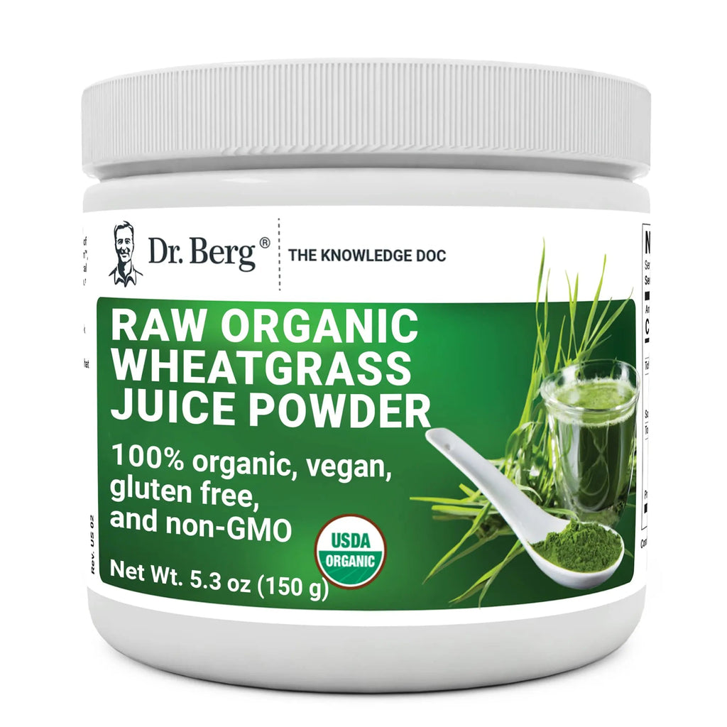 Dr. Berg's Wheatgrass Superfood Powder - Raw Juice Organic Ultra-Concentrated Rich - TrustMedUSA