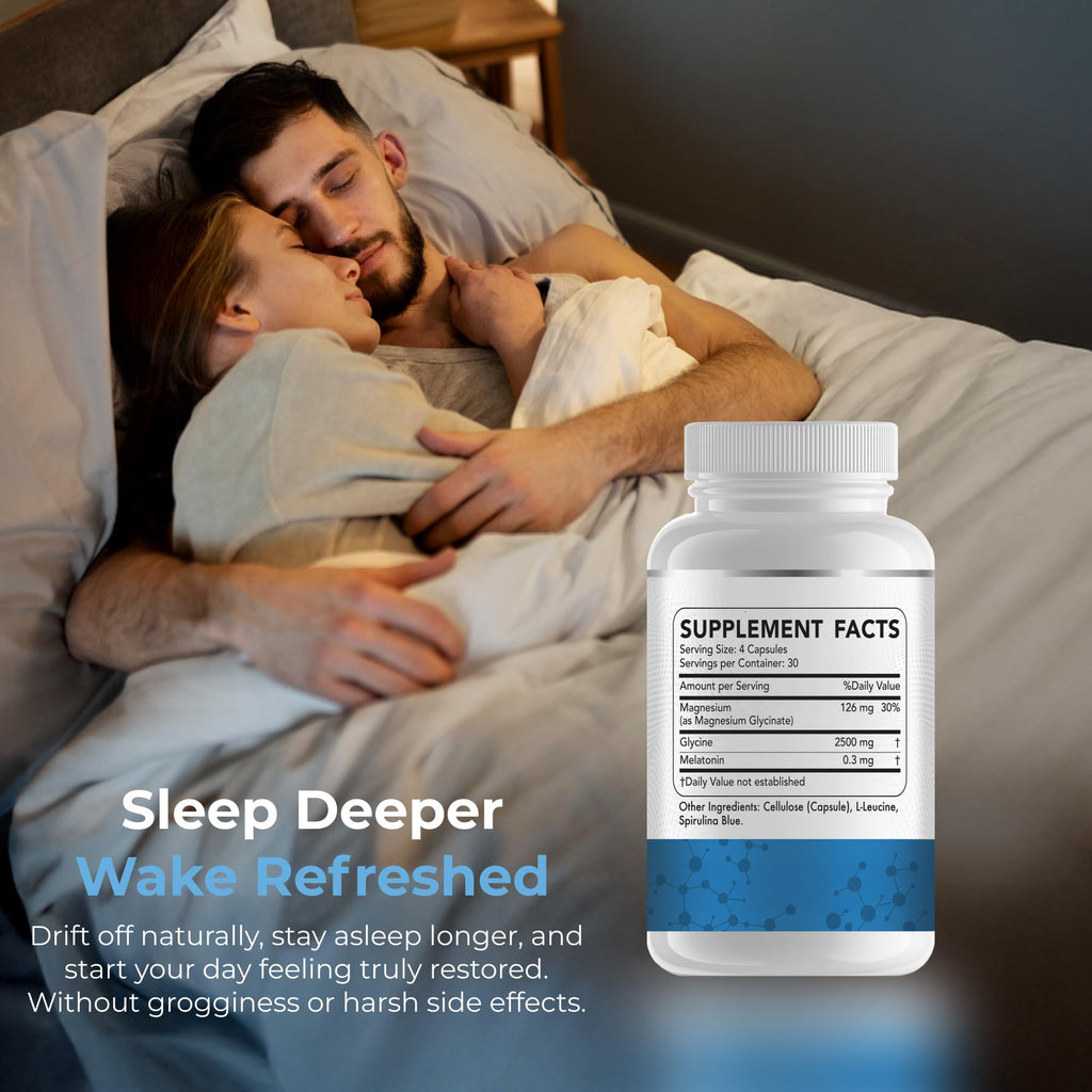 Dr Brad Stanfield Melatonin 300mcg + Magnesium Glycinate 126mg + Glycine 2,500mg for Sleep (120 Count, 30 Servings) - TrustMedUSA