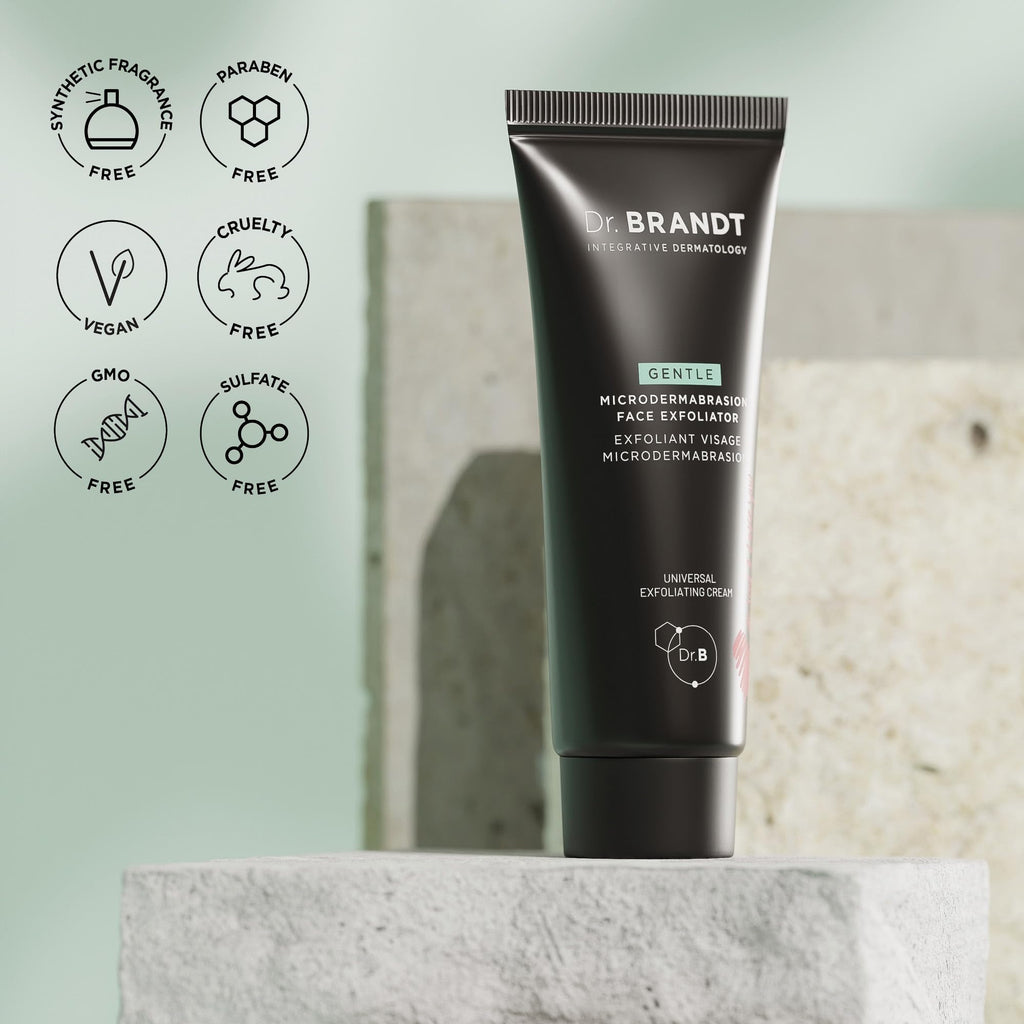 Dr. Brandt Microdermabrasion Gentle Face Exfoliator - Reduces Dull Skin, Uneven Texture, Fine Lines, Acne Scars & Wrinkles - 2.0 oz, Pack of 2 - Maple Wellness Supplements