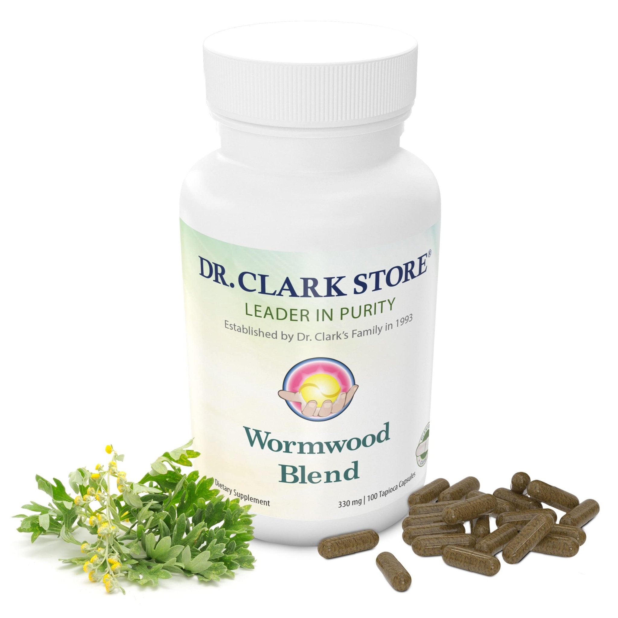Dr Clark Superblend Wormwood Capsules - Vegetarian 330 mg, 100 Capsules - Wormwood Herb Without Artificial Preservatives, Wormwood Combination with Quassia - TrustMedUSA