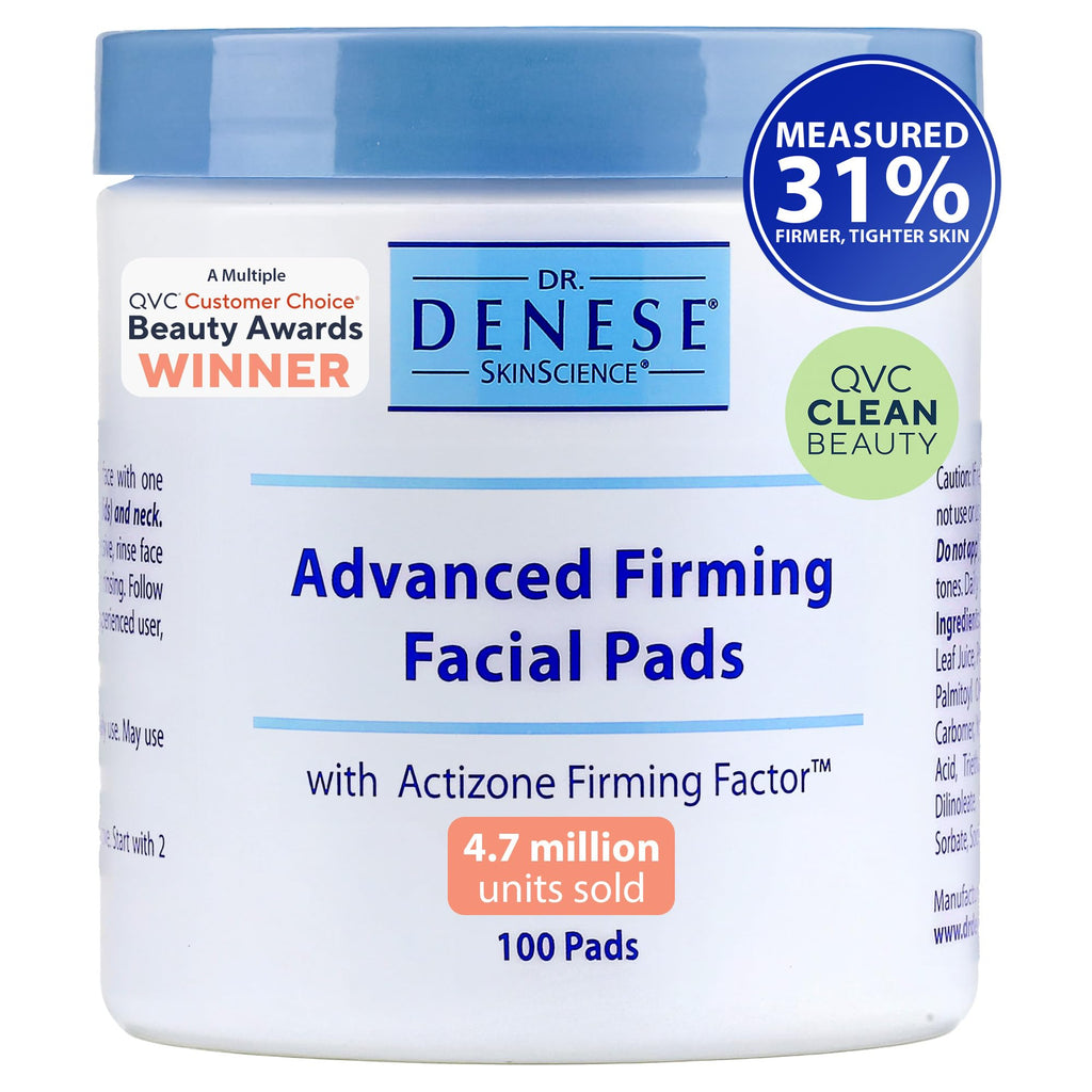 Dr. Denese SkinScience Advanced Firming Facial Pads 100 Count – Professional Exfoliator with Glycolic Acid, Peptides and Aloe for Smooth Radiant Skin, Refined Pores – Dermatologist Tested Cruelty Free - Maple Wellness Supplements