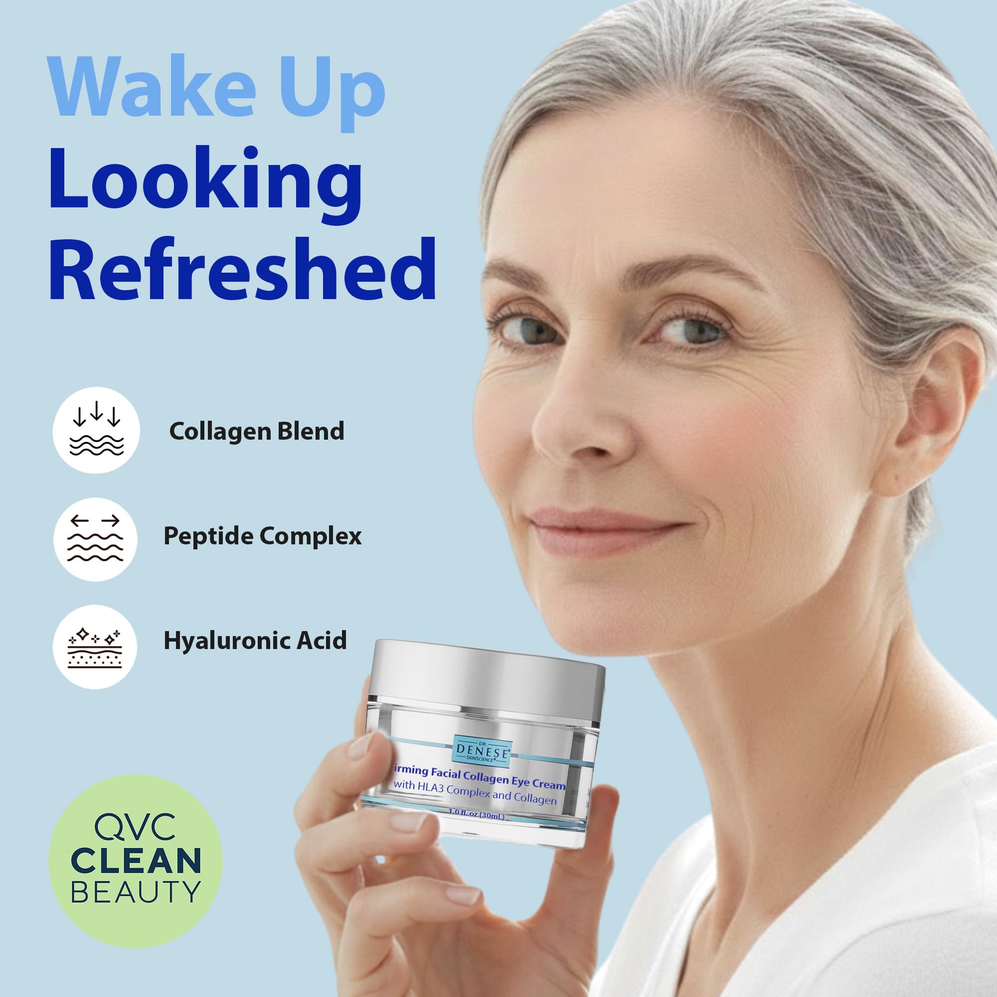Dr. Denese SkinScience Firming Facial Collagen Eye Cream 1oz – Hydrating Under Eye Treatment with Hyaluronic Acid, Peptides & Ceramides for Puffiness, Dark Circles, Fine Lines – Cruelty-Free Skin Care - Maple Wellness Supplements