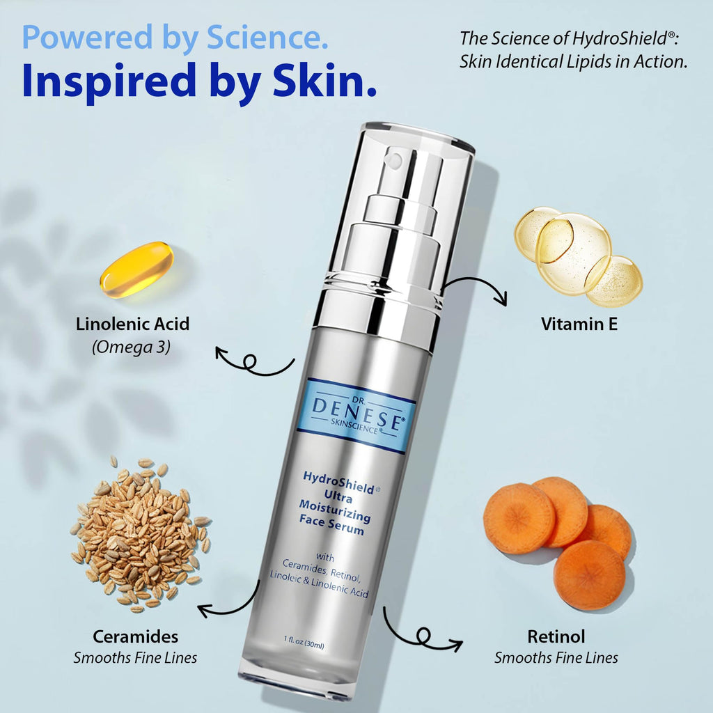 Dr. Denese SkinScience HydroShield Retinol Serum for Face 1 oz – Dermatologist Tested Hydrating Serum, Contains Retinol and Ceramides for Deep Moisture - Cruelty Free - Maple Wellness Supplements
