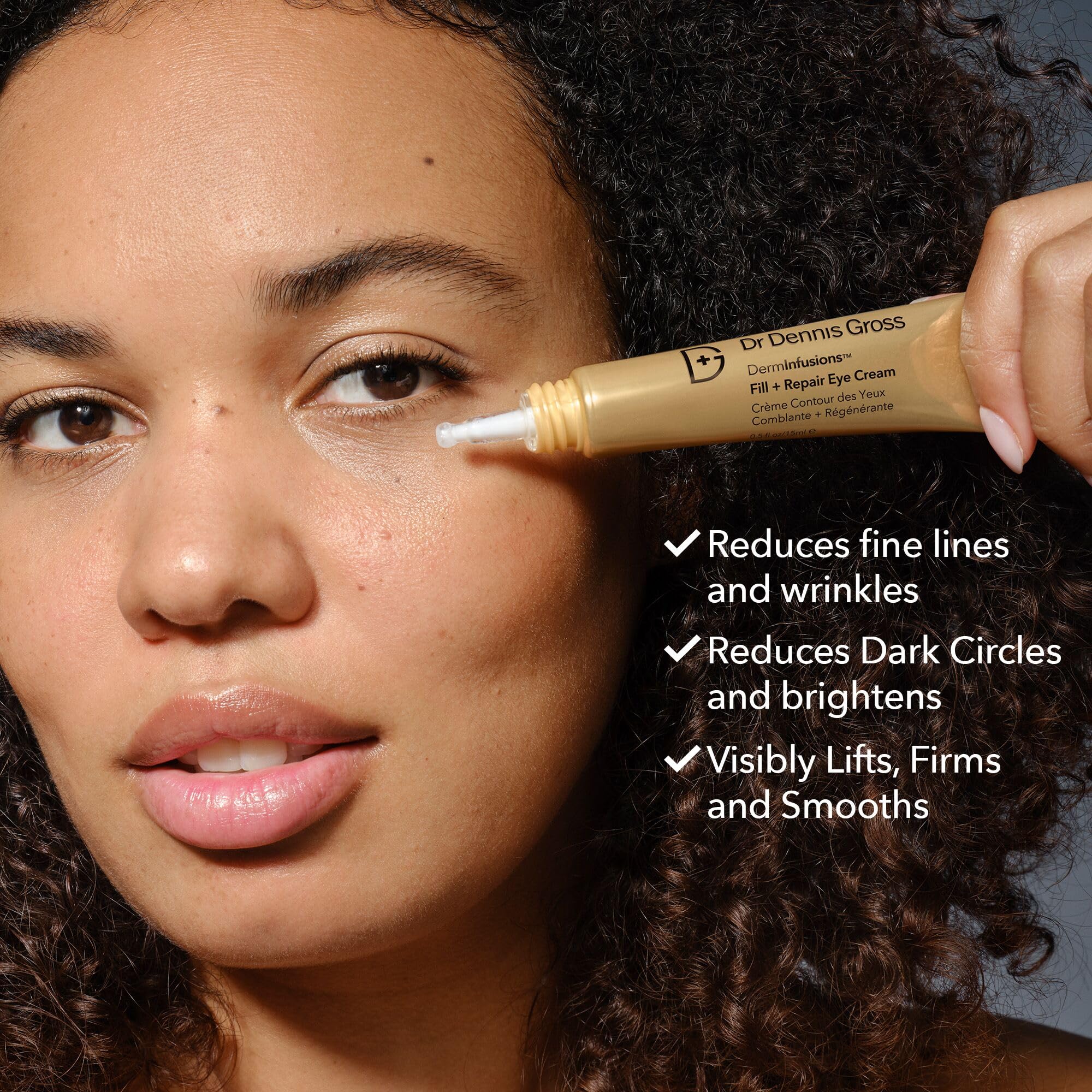 Dr Dennis Gross DermInfusions Fill + Repair Eye Cream: Hydrating & Brightening Treatment for Dark Circles, Fine Lines & Wrinkles, Firms & Smooths 360° Eye Area, 0.5 Oz - Maple Wellness Supplements