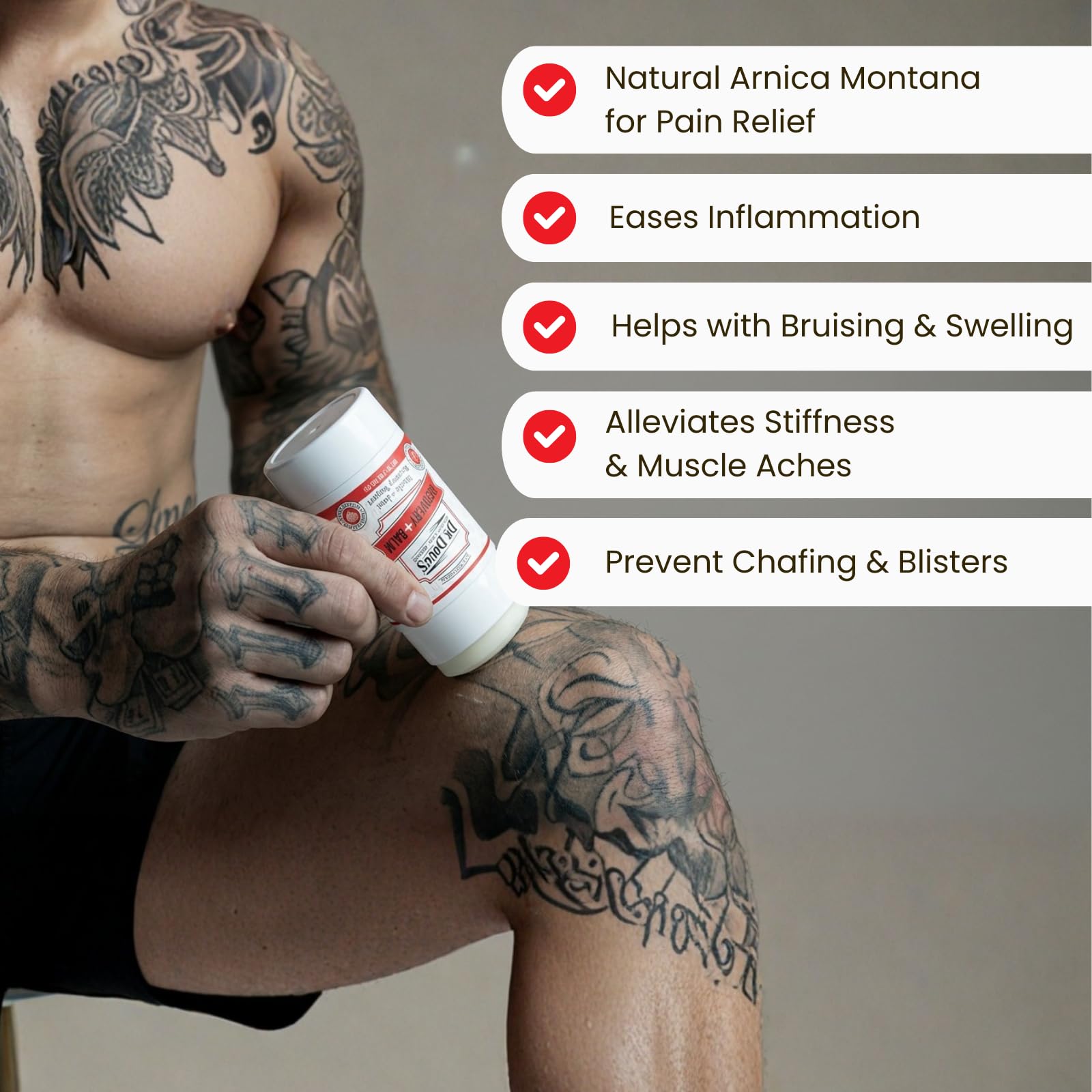 Dr. Doug's Recovery Balm – Organic Arnica & Magnesium Topical Rub – Soothing Support Lotion for Active Muscles, Joints, & Skin – Dermatologist Approved, Handmade in USA, Organic 2 oz Twist-Up Stick - TrustMedUSA