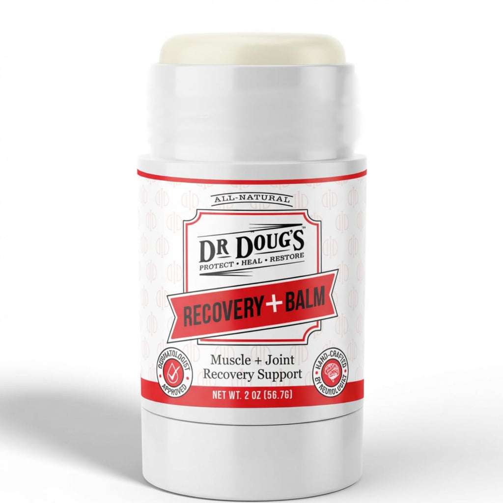 Dr. Doug's Recovery Balm – Organic Arnica & Magnesium Topical Rub – Soothing Support Lotion for Active Muscles, Joints, & Skin – Dermatologist Approved, Handmade in USA, Organic 2 oz Twist-Up Stick - TrustMedUSA