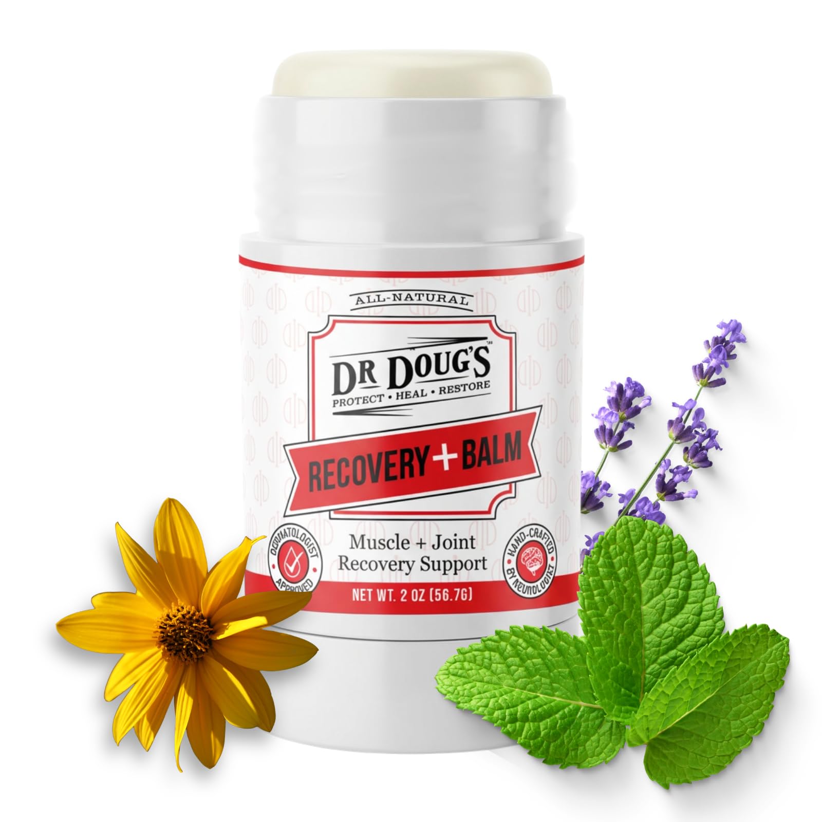 Dr. Doug's Recovery Balm – Organic Arnica & Magnesium Topical Rub – Soothing Support Lotion for Active Muscles, Joints, & Skin – Dermatologist Approved, Handmade in USA, Organic 2 oz Twist-Up Stick - TrustMedUSA