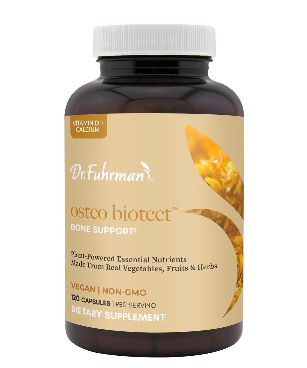 Dr. Fuhrman Osteo Bone Health Supplement | Wholefood Supplement for Women & Men | Vitamin for Bone Density | Organic Vitamin D3, Calcium, Magnesium & K2 | Natural Ingredients | 120 Caps - TrustMedUSA