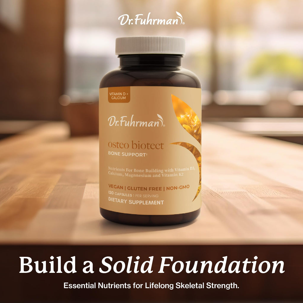 Dr. Fuhrman Osteo Bone Health Supplement | Wholefood Supplement for Women & Men | Vitamin for Bone Density | Organic Vitamin D3, Calcium, Magnesium & K2 | Natural Ingredients | 120 Caps - TrustMedUSA