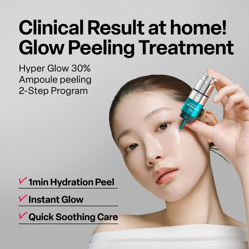 Dr. G Hyper Glow Ampoule Peeling 2-Step System - Removes Dead Skin - Instant Hydration - Korean Skin Care - Comes with Hyper Glow Ampoule Peeling Serum 30% (15 mL) & Soothing Pad (4 Pack) - Maple Wellness Supplements