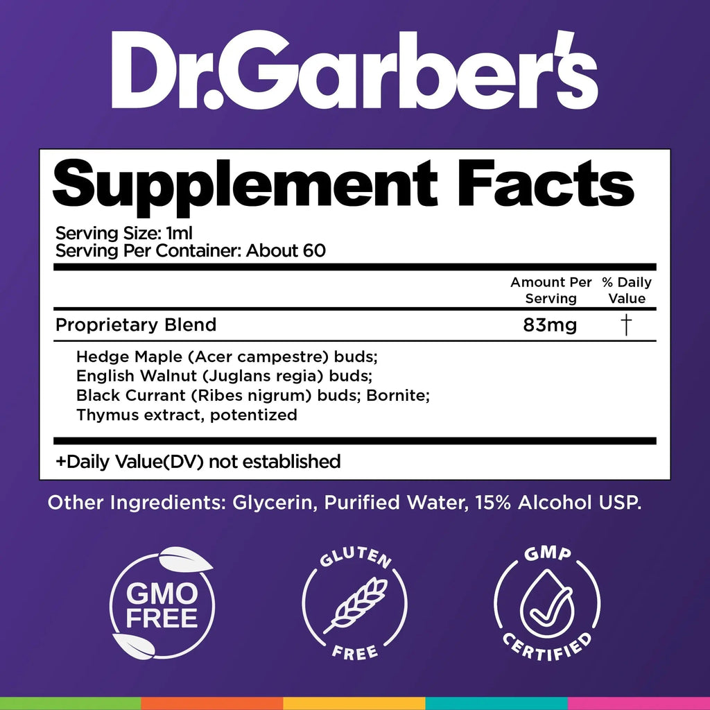 Dr. Garber's Natural Solutions Immune Boost Health Oral Drops - Gemmotherapy Liquid Supplement to Strengthen Immunity, Support Immune System, Increase Resistance, & Contains Antioxidants - 60ml - TrustMedUSA