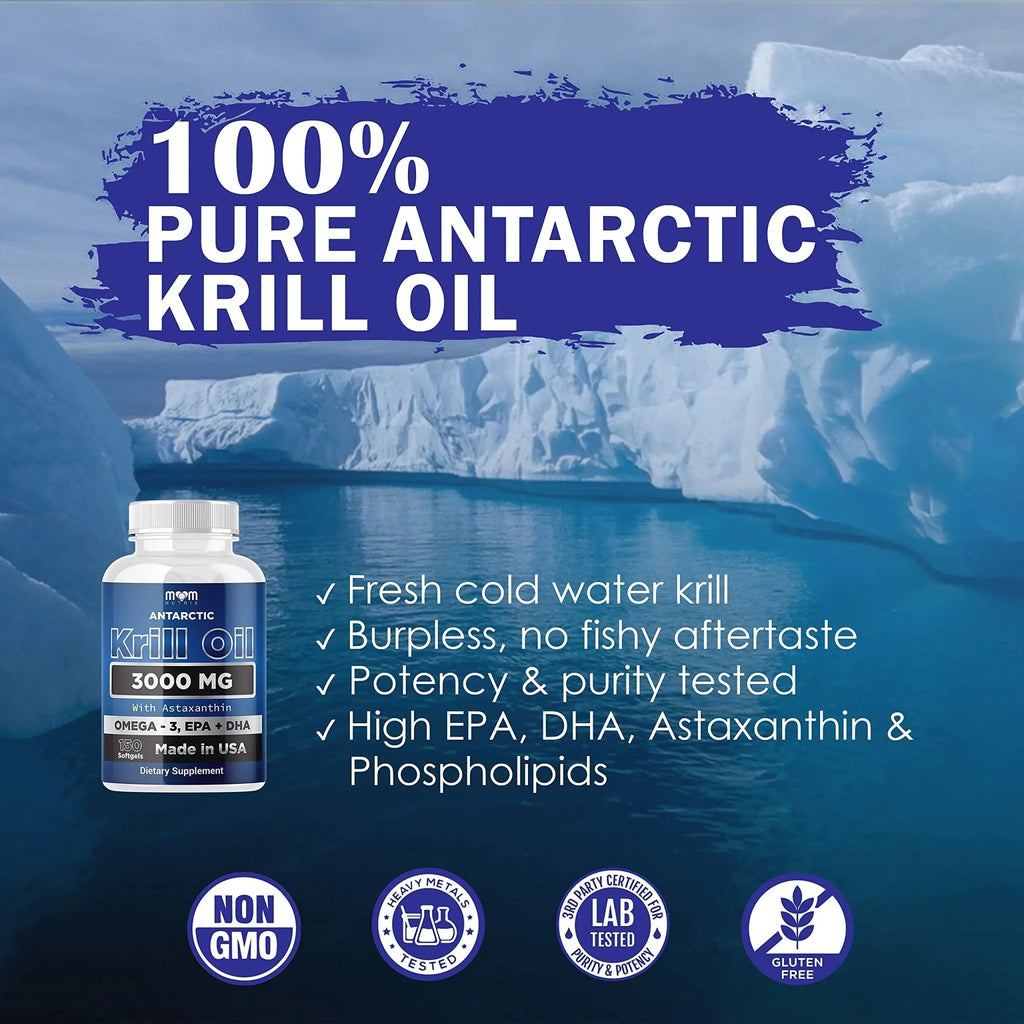 Dr. JOEL'S MOM NUTRIX Antarctic Krill Oil Supplement - 3000 mg Per Serving - 150 Softgel - TrustMedUSA