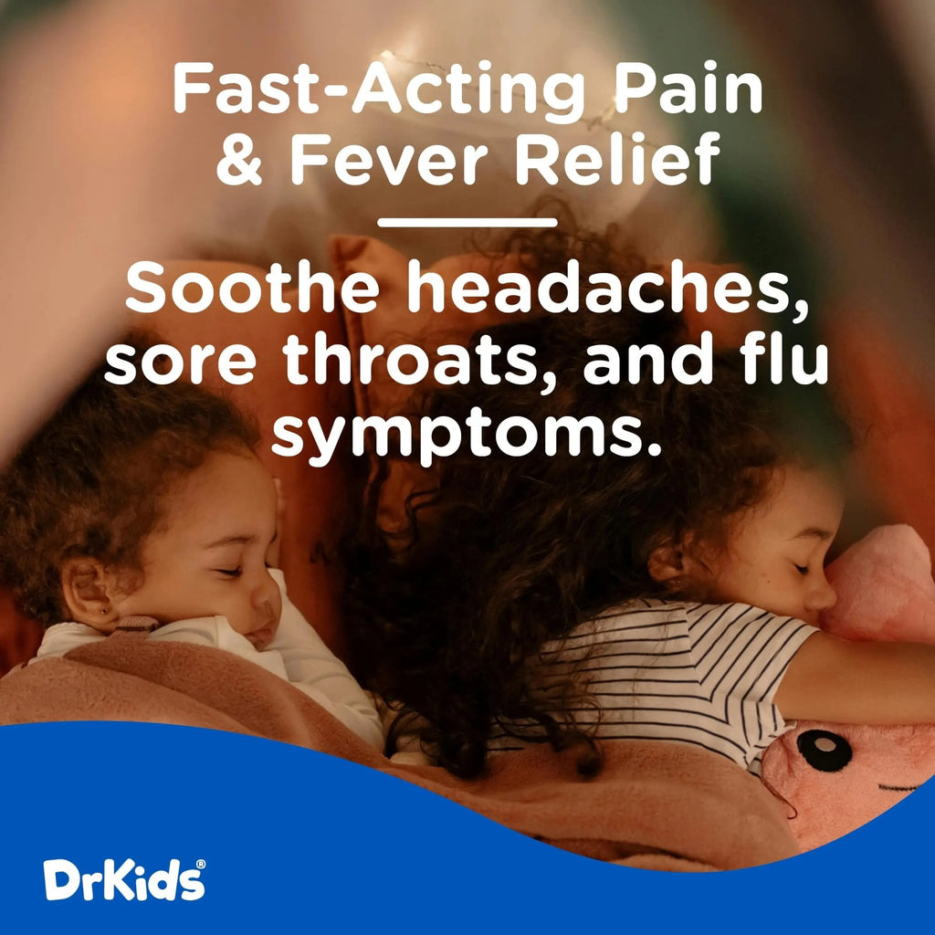 Dr. Kids Children’s Pain and Fever Chewable Gels – Pain Relief and Fever Reducer for Kids Ages 2–11, 80 mg Chewable Acetaminophen for Headache, Sore Throat, Cold & Flu, Pineapple Flavor, 26 Count - TrustMedUSA